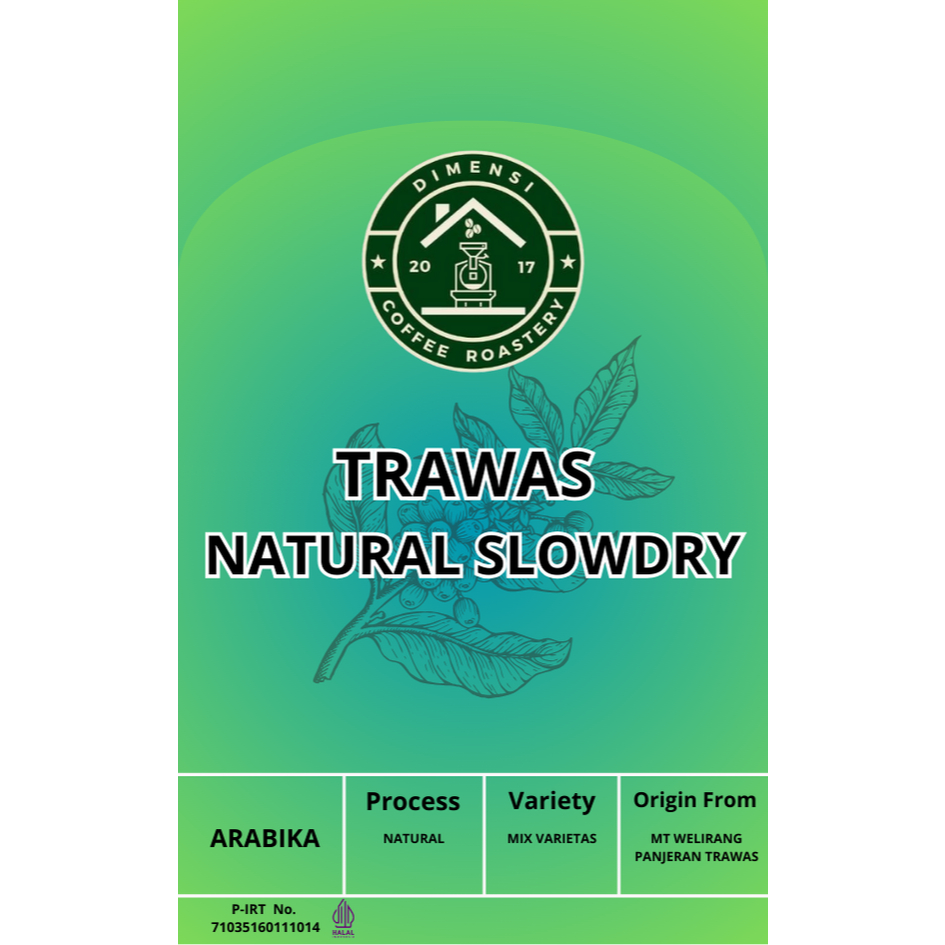 Green Been Trawas Natural Slow Dry Process, Biji Arabika Trawas Natural Slow Dry Process