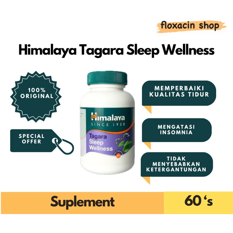 Himalaya Tagara Sleep Wellness 60 Capsule - Membantu Memperbaiki Kualitas Tidur / Anti Insomnia