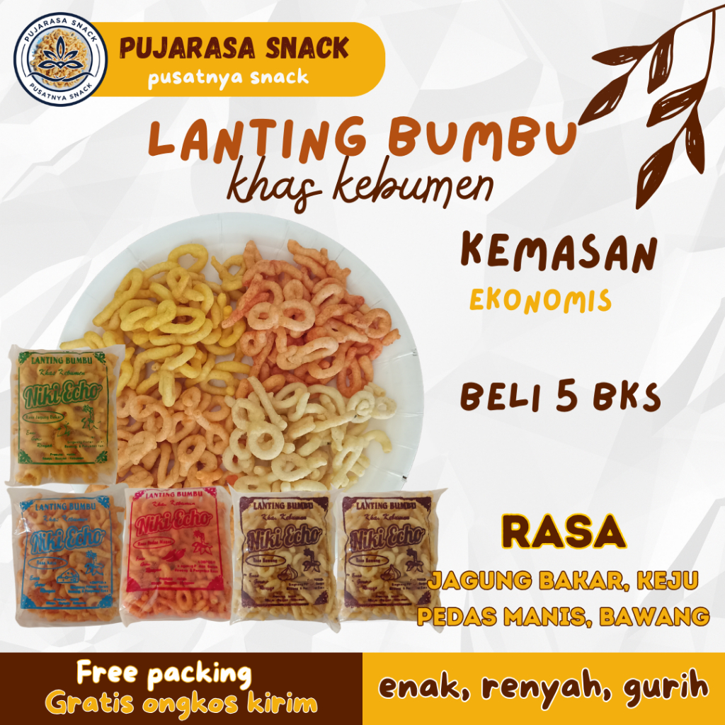 

Lanting Bumbu Cemilan Khas Kebumen Asli Makanan Ringan Paket Isi 5 Bungkus