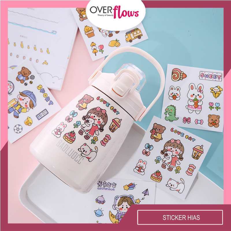 

OVERFLOWS.ID STICKER LUCU STIKER LEMBARAN HIAS BOTOL MINUM TUMBLER BUJO DIARY