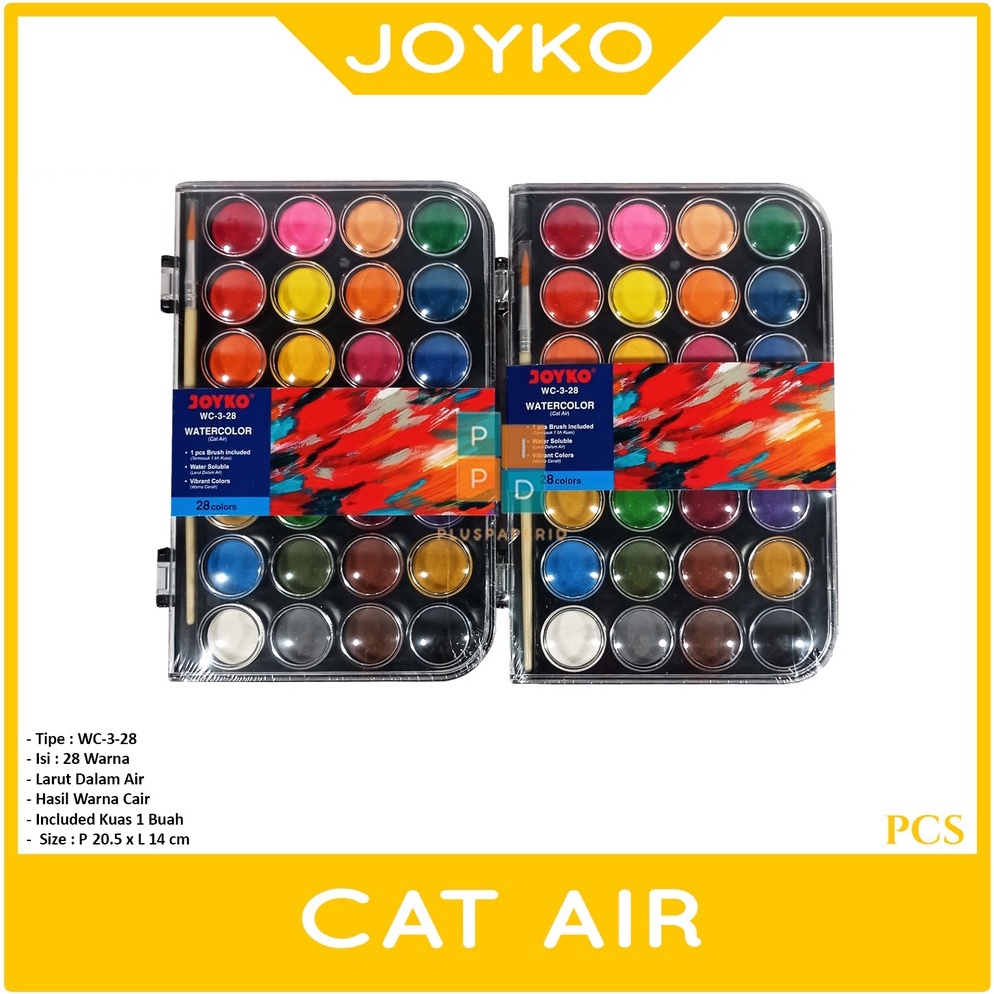 

KODE W57W JOYKO Cat Air Waterlor WC3 28 Warna Set
