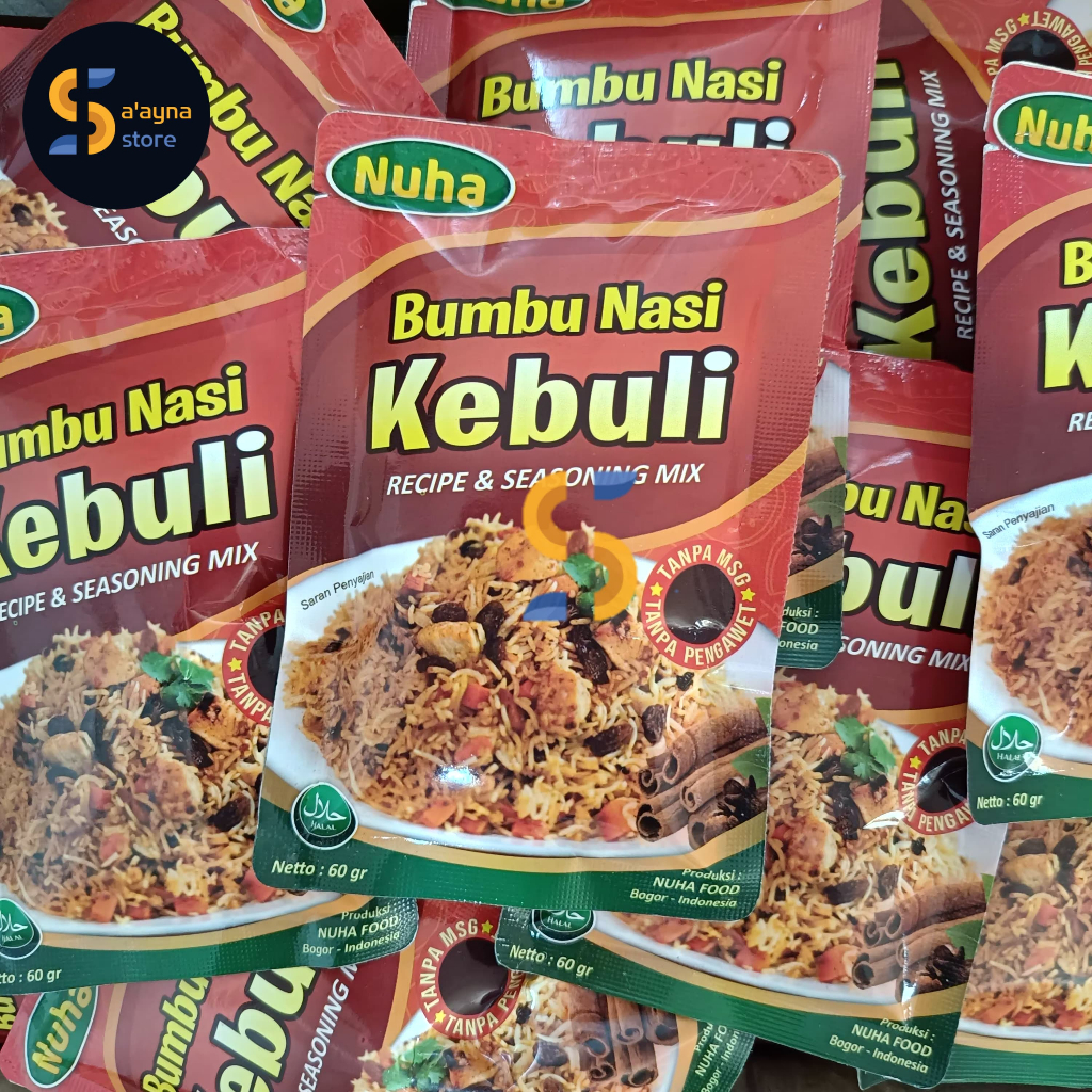 

Bumbu Nasi KEBULI Instant Bumbu Nasi Kabuli Sachet ORIGINAL 100% NON MSG & PENGAWET 60gr - NUHA FOOD