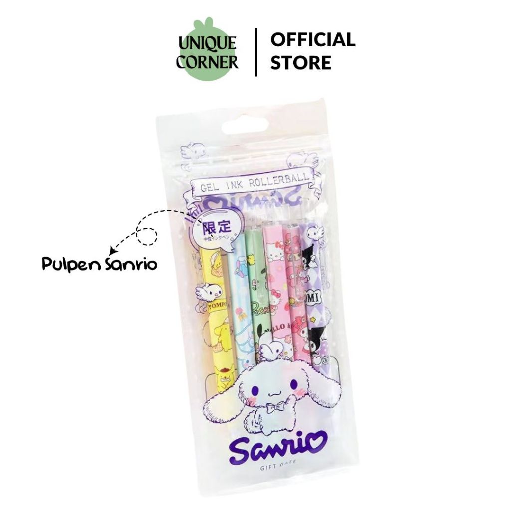 

UQ - (6pcs) Pulpen Gel / Pena Set Sanrio Kuromi 0.5mm Alat Tulis Anak Sekolah STY7066