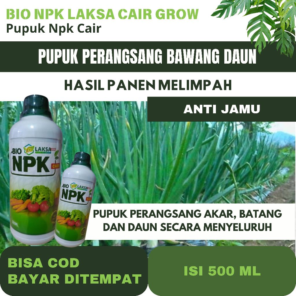 PROMO !! PUPUK PELEBAT BAWANG DAUN PALING AMPUH NPK CAIR LAKSA GROW OBAT PELEBAT BAWANG DAUN