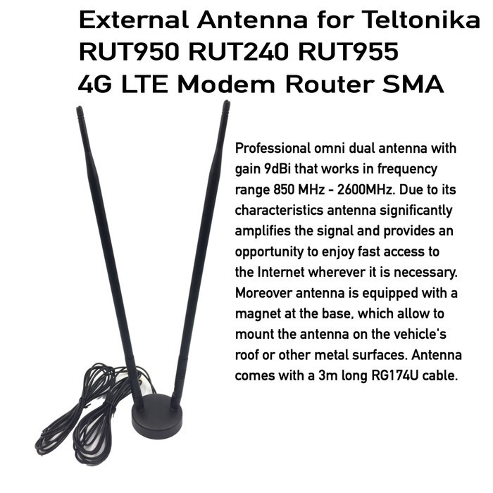 Ext Antenna for Teltonika RUT950 RUT240 RUT955 4G LTE Modem Router SMA
