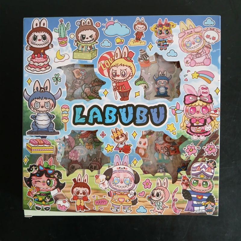 

Labubu stiker kaca 1 box isi 100pcs stiker anak