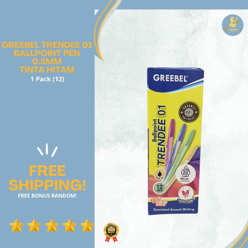 

Greebel Trendee 01 BallPoint Pen (6 Pcs & 12 Pcs ) | 0.5mm | Tinta Hitam