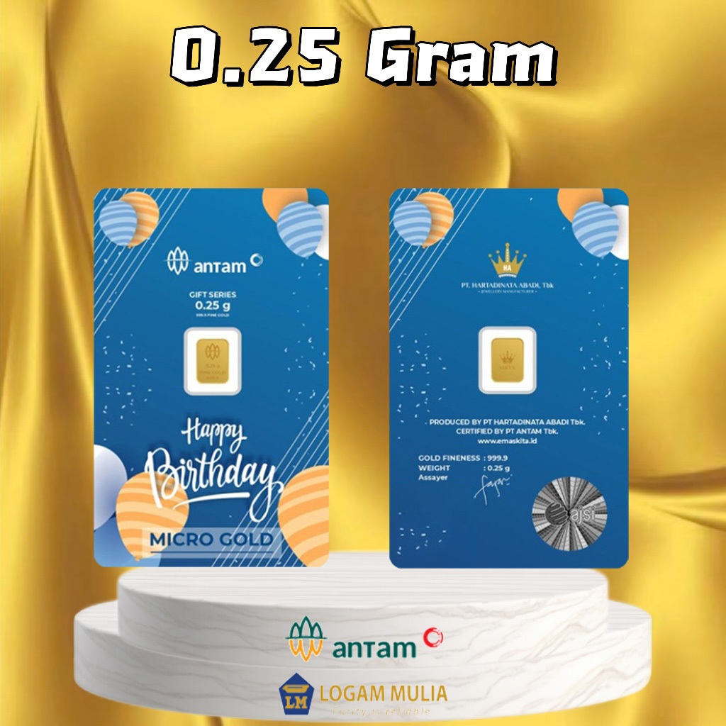 （Dalam stok）Emas 0.25 Gram Certicard Antam Bumn Terbaru Emas Antam 0.25 Gram Logam Mulia Antam Gold 