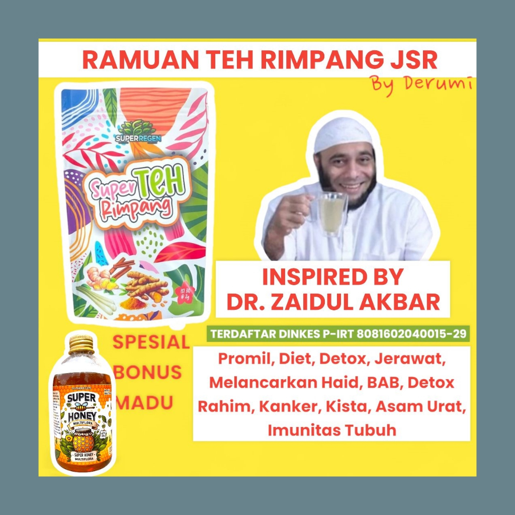 

Super Teh Rimpang BPOM ala JSR | Teh Celup Rempah | Teh Diet Detox | Pelangsing Herbal | Imunitas Super teh rimpang Teh Herbal Detox Sistem Pencernaan isi 30 | Teh Diet Pelangsing Badan Herbal dan Peluntur Lemak Terampuh Detox Herbal | Super teh rimpang T