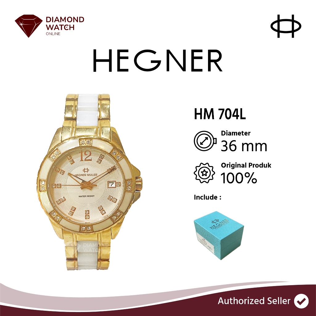 Hegner Muller 36mm Gold Stainless Steel Ceramic Strap HM 704L