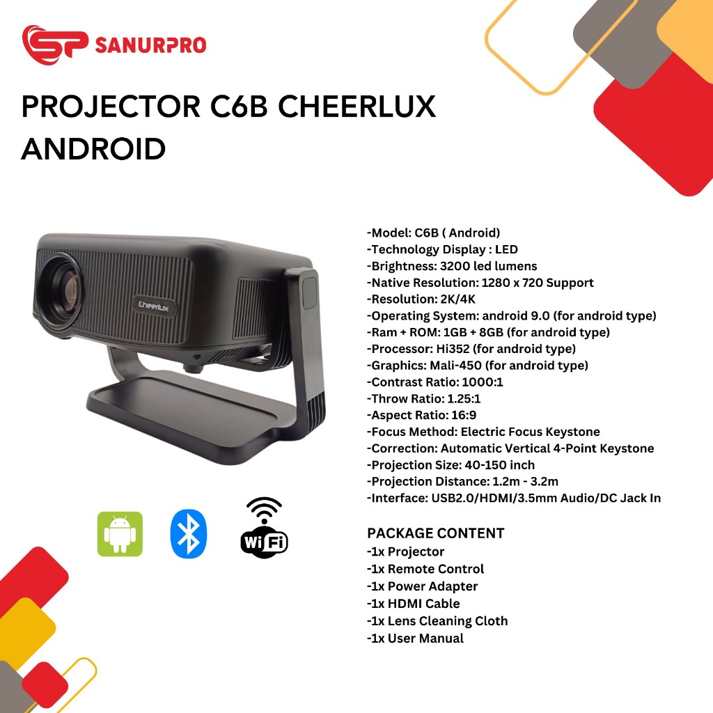 Projector C6B Cheerlux Android C6B Cheerlux Projector Android C6B Cheerlux Projector