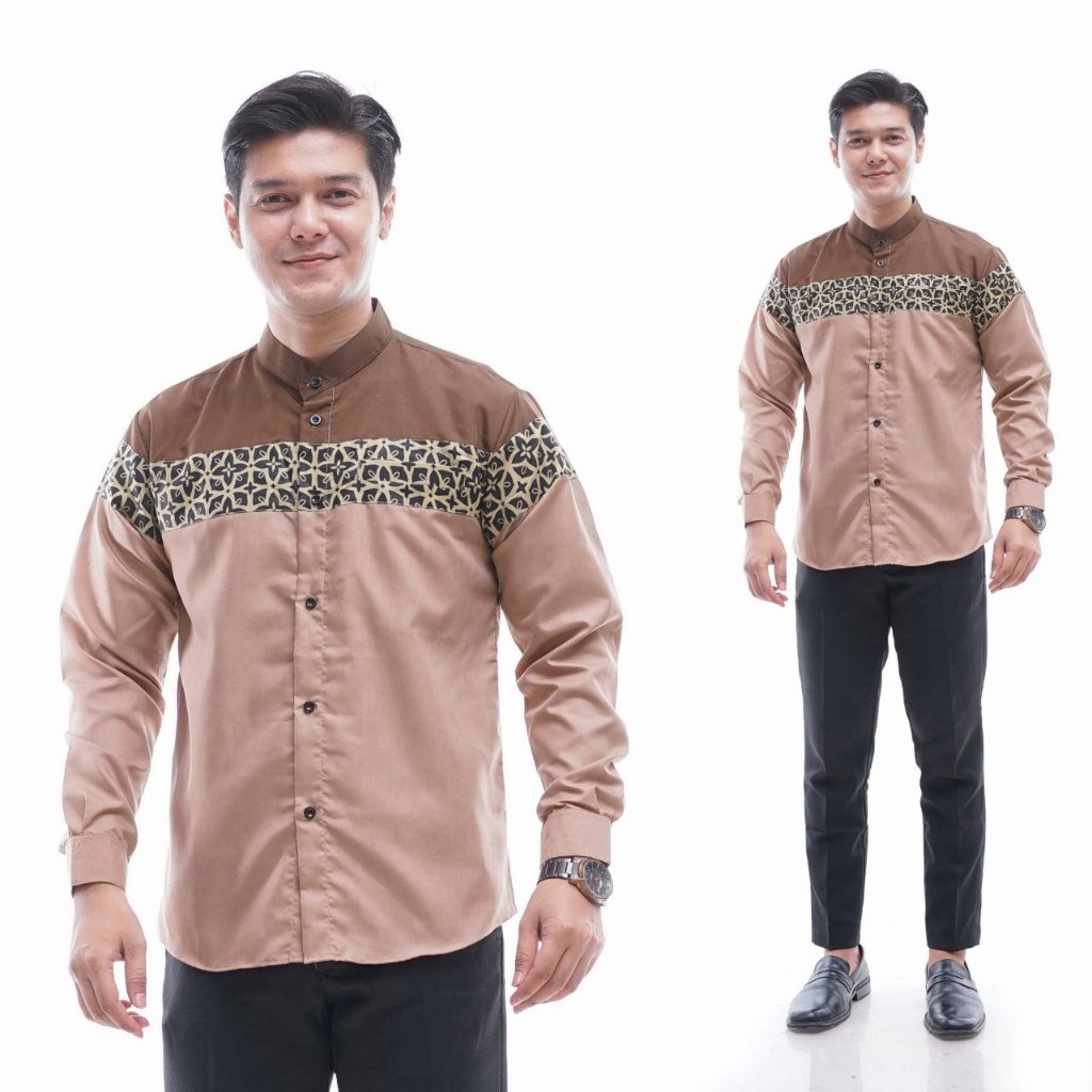 ABHA - Baju koko pria lengan panjang - Baju Muslim Dewasa - Motif Yudistira