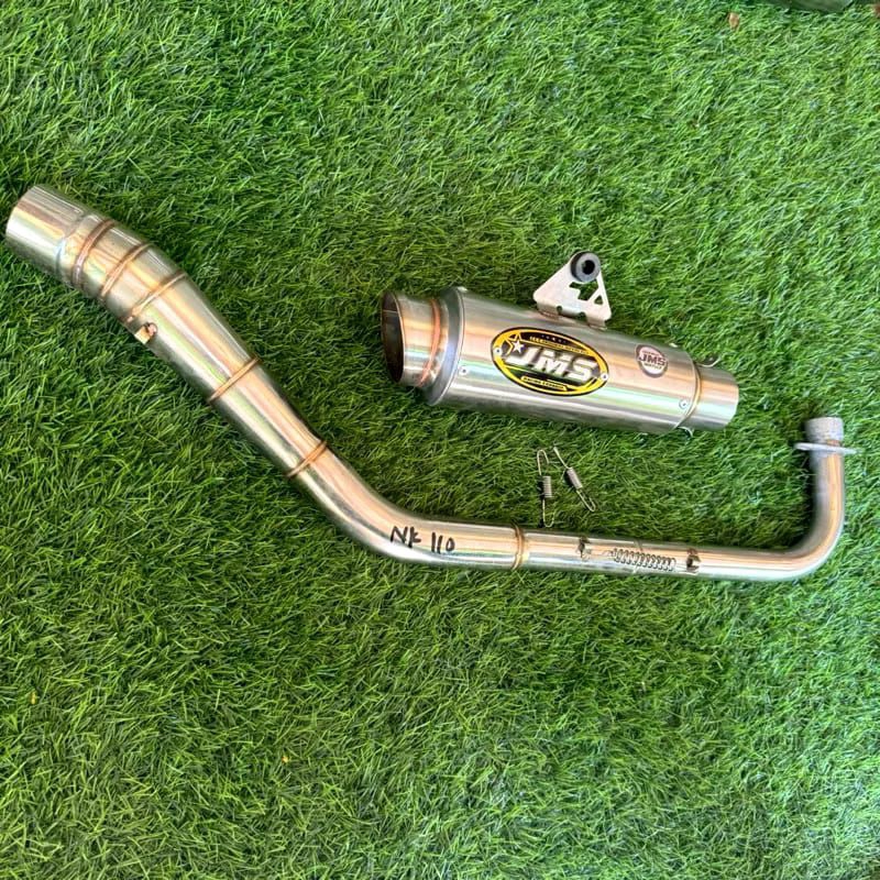 (COD) Satu set knalpot JMS GP PRO for all motor bebek leher Road race