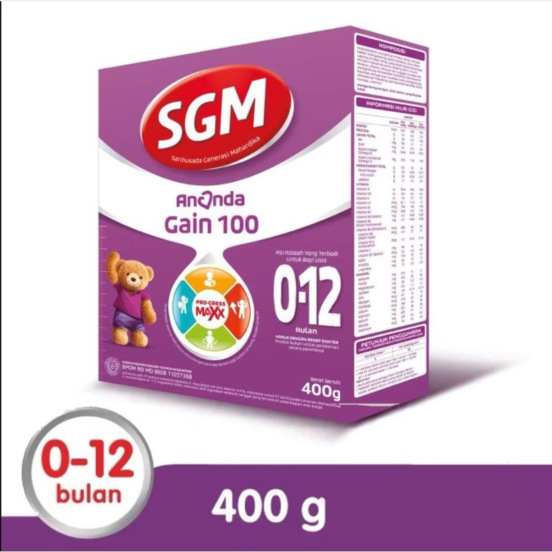 

SGM ANANDA GAIN 100 400gr | usia 0 - 12 bulan