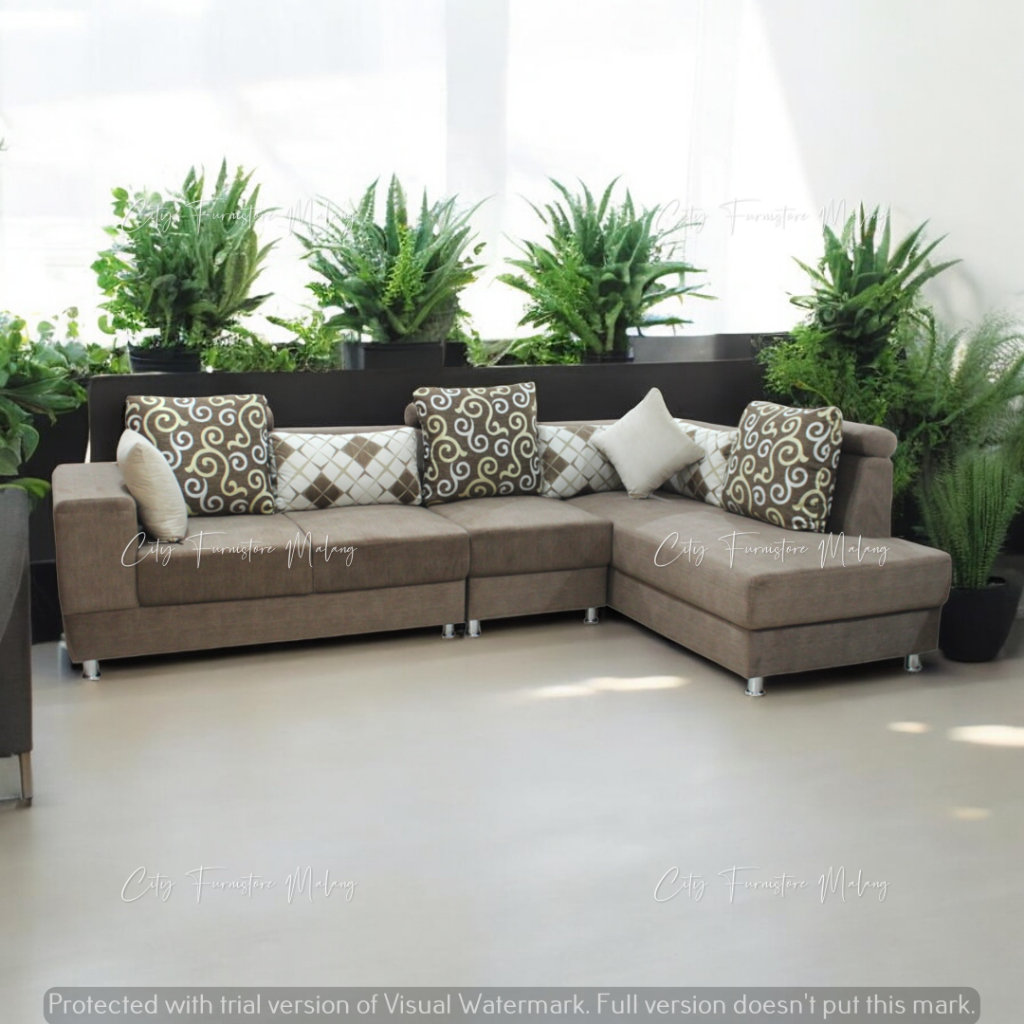 sofa L minimalis premium ruang tamu murah promo malang l kagawa