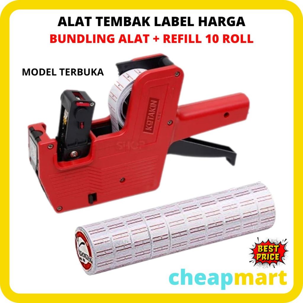 

PAKET Alat Label Harga MX-5500 8digit TANPA TUTUP + refill 10 Roll ( GRATIS TINTA )