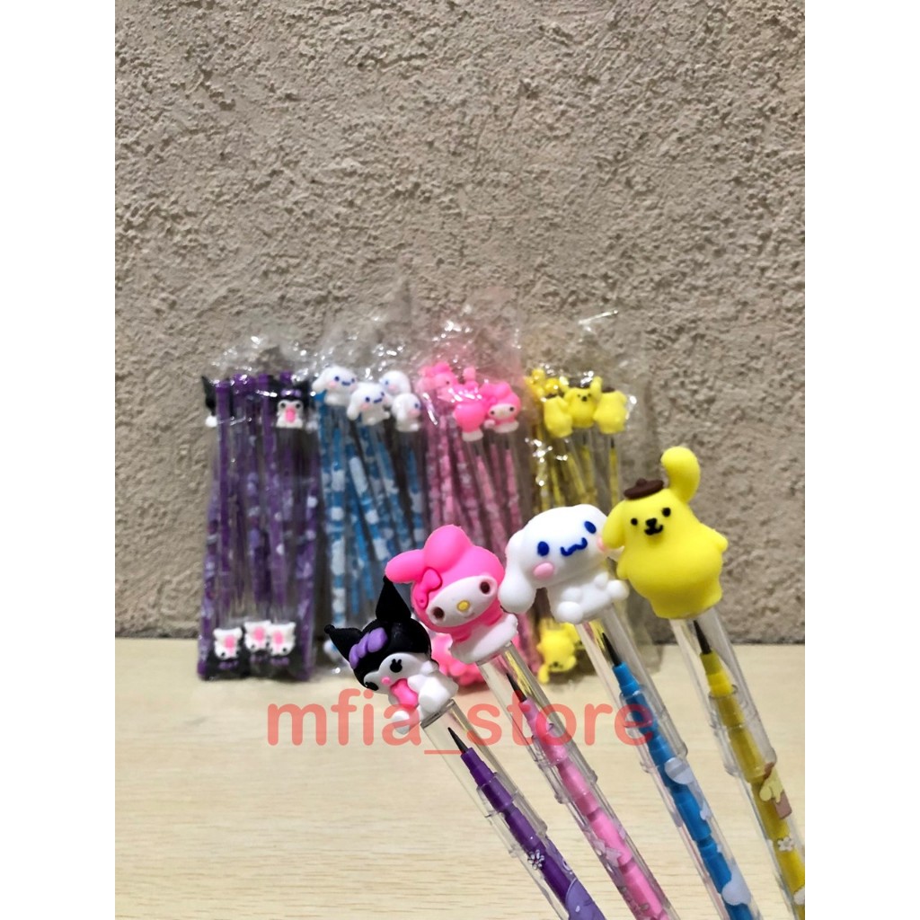 

Pensil Bensia / Pensil Sambung Susun Karakter Sanrio , kuromi melody cinnamon pompompurin