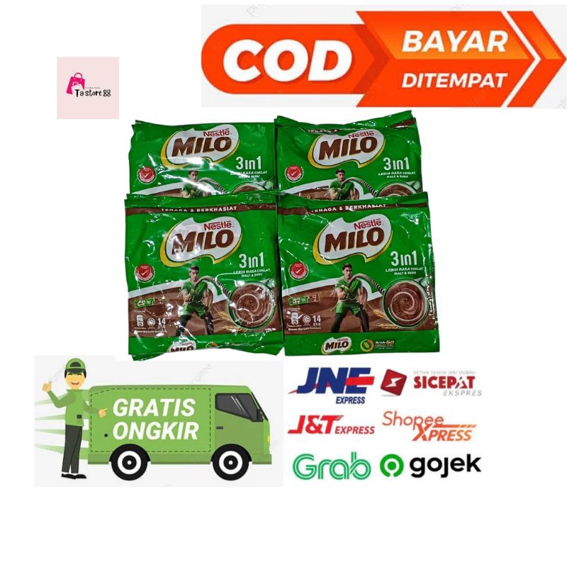 

Milo Sachet Isi 14 Stik Pek x 33gr Asli Malay Halal milo 3in1 coklat Nestle milo 1pax isi(14 sachet)milo malaysia Expiry date 31 OKT 2025