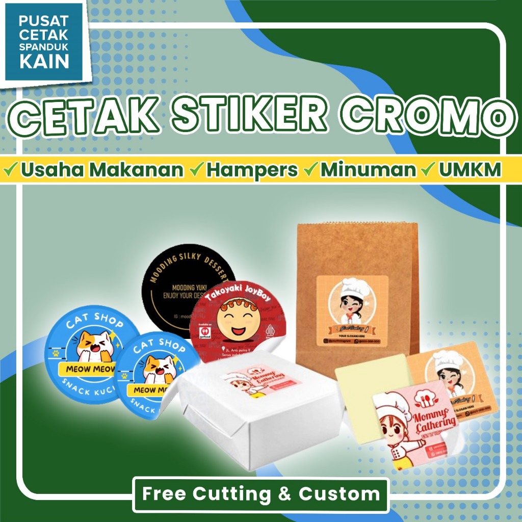 

CETAK STIKER KROMO CUSTOM UMKM USAHA HAMPERS