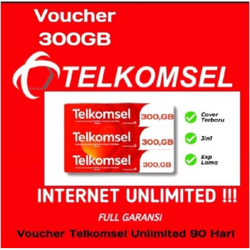 voucher data telkomsel 300 GB 90 hari seluruh wilayah
