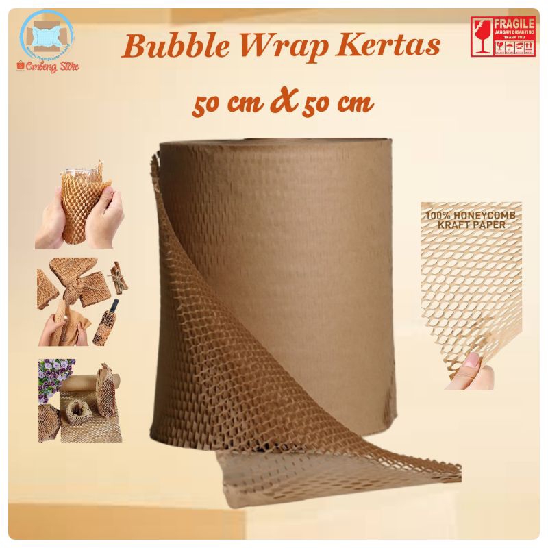 

HONEYCOMB PAPER WRAP/BUBBLE WRAP KERTAS/ECO FRIENDLY PACKAGING/HEXA WRAP UKURAN 50CM X 50CM