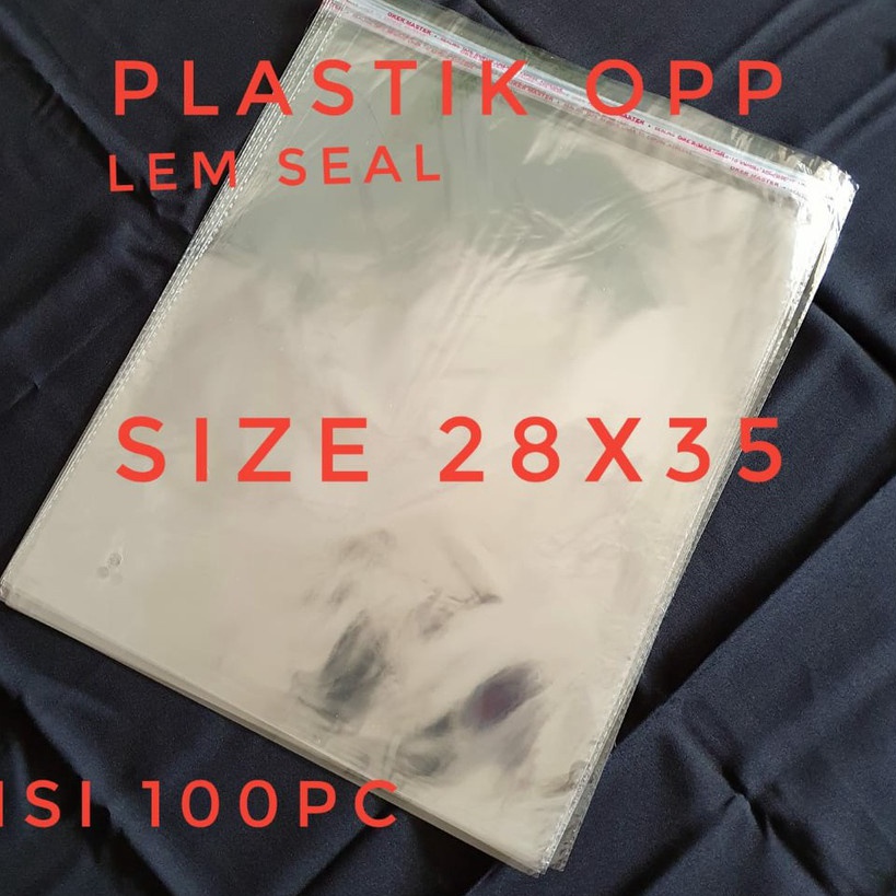 

KF7 ISI 1 OPP LEM 28X35 KEMASAN PACKING BAJU PLASTIK BENING SEAL