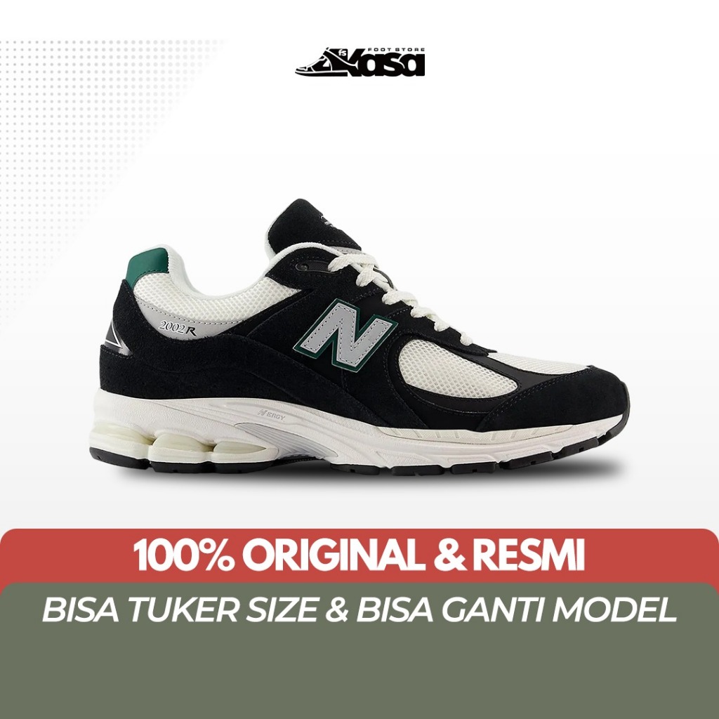 Sepatu Sneakers Pria NB 2002R Black Marsh Green