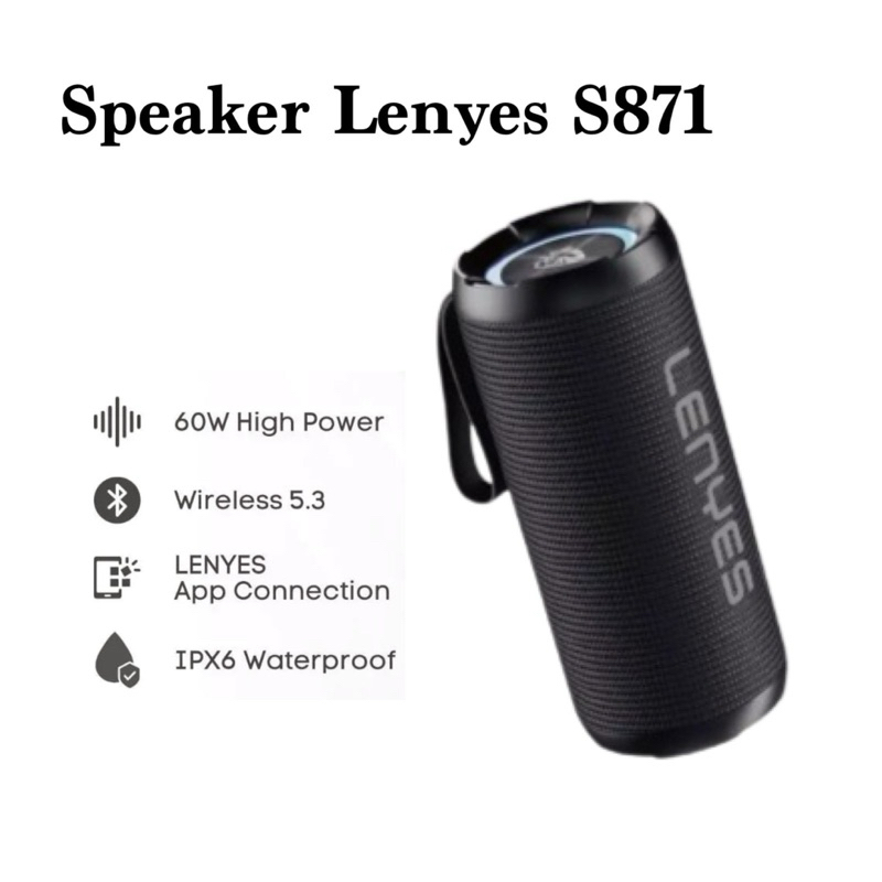 Wireless Speaker LENYES S871 60W Bluetooth 5.3 Portable RGB Light TWS Waterproof IPX6