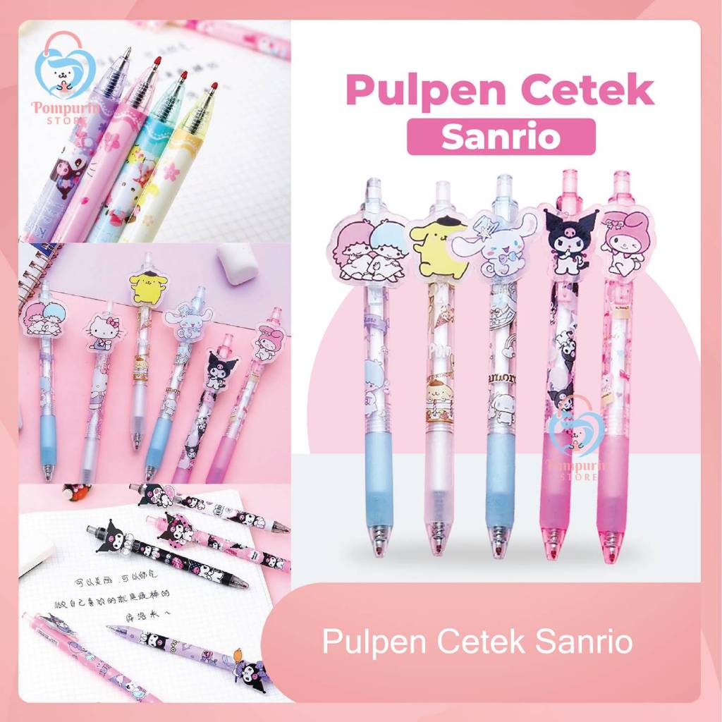 

Pulpen Cetek Sanrio - Ballpoint/Pena Akrilik Mekanik 0.5mm - Bolpoin Bolpen Sanrio Pena