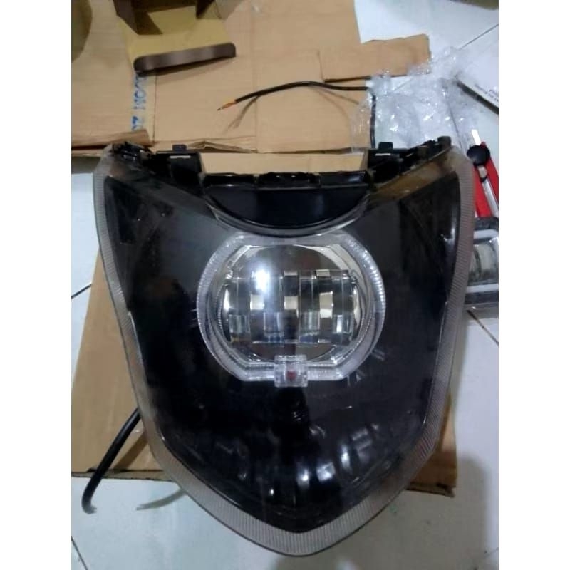Reflektor Lampu Depan Verza 150 Fullset Mika Kaca Custom  Billed 4 Mata