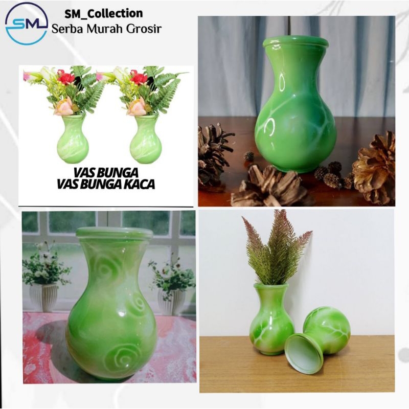 vas bunga kaca minimalis/pot tanaman hias unik/vas bunga ruang tamu KIG DMJ-17