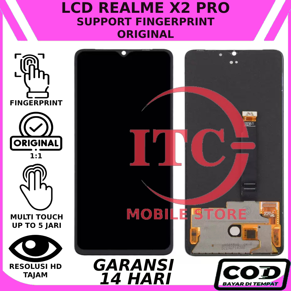 LCD REALME X2 PRO ORIGINAL SUPPORT FINGERPRINT GARANSI GRATIS OBENG