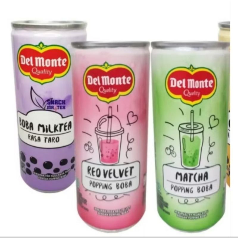 

delmonte can Boba coffe Boba milk tea 240 ml