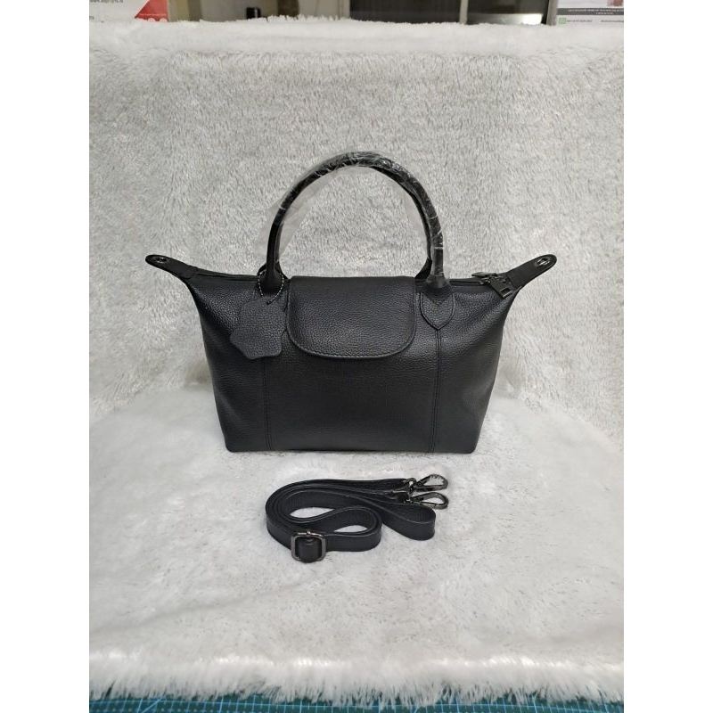 LC Size L  Persit Kulit Sapi Asli - Bisa Request Ganti Logo - Tas Wanita Kulit - Logo Lepas Pasang