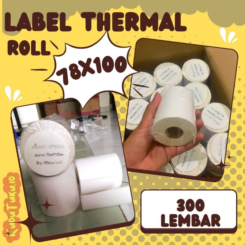 

LABEL STICKER THERMAL 78 X 100 mm ISI 300 LEMBAR - KERTAS THERMAL 78 X 100 X 300