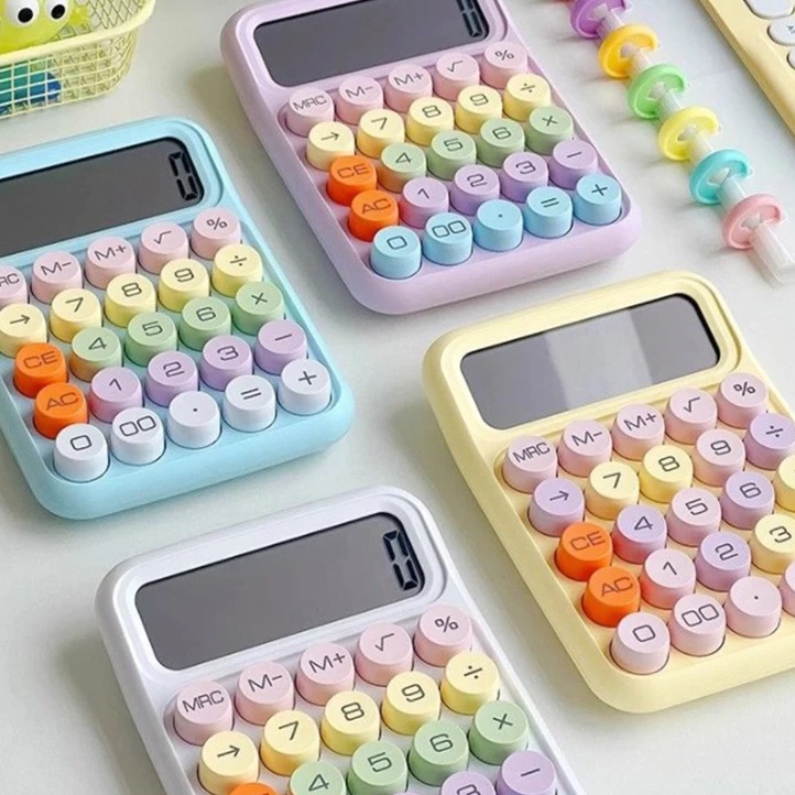 

KP8 FREE Kalkulator 12dit KINCIZEN KC 817Calculator Kawaii Bulat rainbow Korea kartun warna pastel keyboard Elektronik Desktop matematika pembelajaran finansial dan akuntan sekolah kantor unik lucu