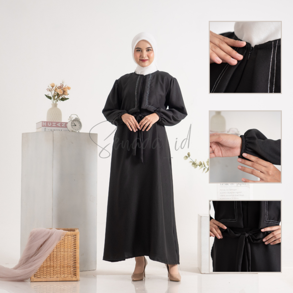 ( BISA COD ) BECCA DRESS 2 IN 1 SET ROMPI BENANG TIMBUL ADA TALI BAHAN SHAKILA PREMIUM BUSUI FRENDLY