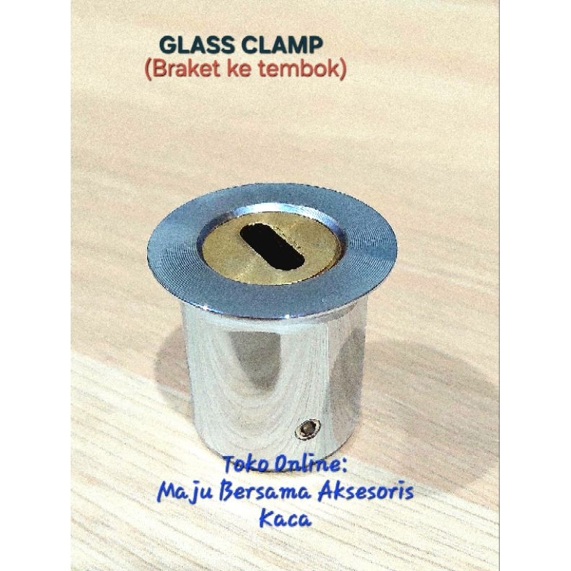 BRACKET PIPA KONEKTOR GLASS CLAMP PIPA SHOWER PIPA 1 INCH KE TEMBOK