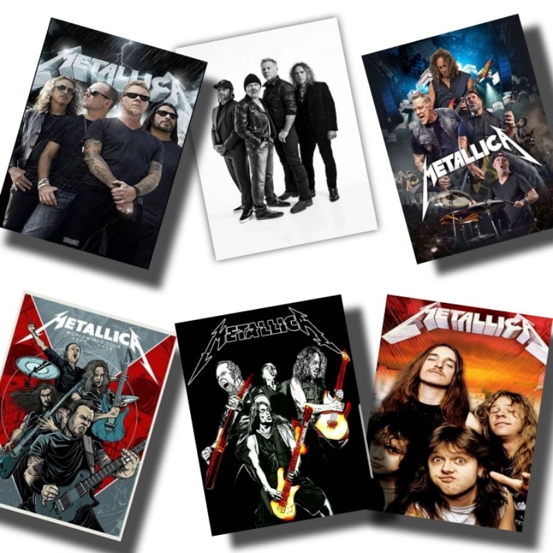 Poster Dinding Metallica Ukuran A3+ Tinggi 48cm Lebar 32cm.