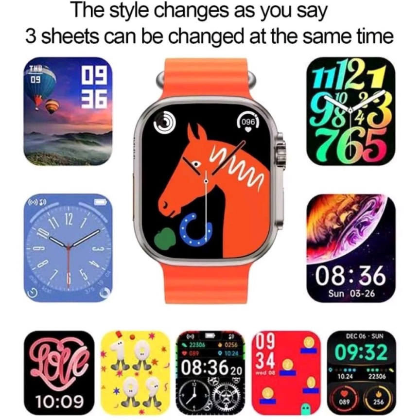 Jam tangan Smartwatch Series T8 Ultra Bluetooth Full Touch Screen KODE K8W7