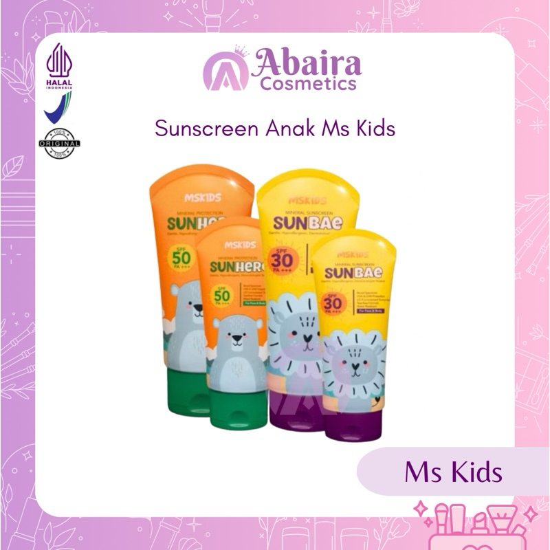 Ms Glow Kids - Sunscreen Anak Sunbae (Spf 30) | Sunhero (Spf 50) Melindungi kulit anak dari paparan 