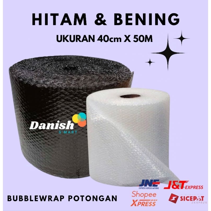 

BUBLEWRAP HITAM & BENING 40cm X 50M (Ketebalan variatif)