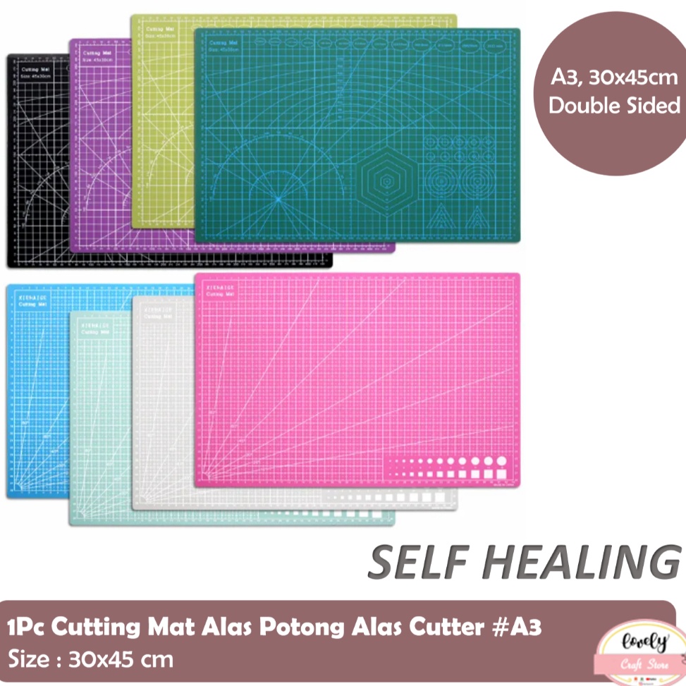 

ART T2H6 LovelyCraftStore PVC Cutting Mat A3 uk 3x45cm bolak balik tebal 3mm self healed