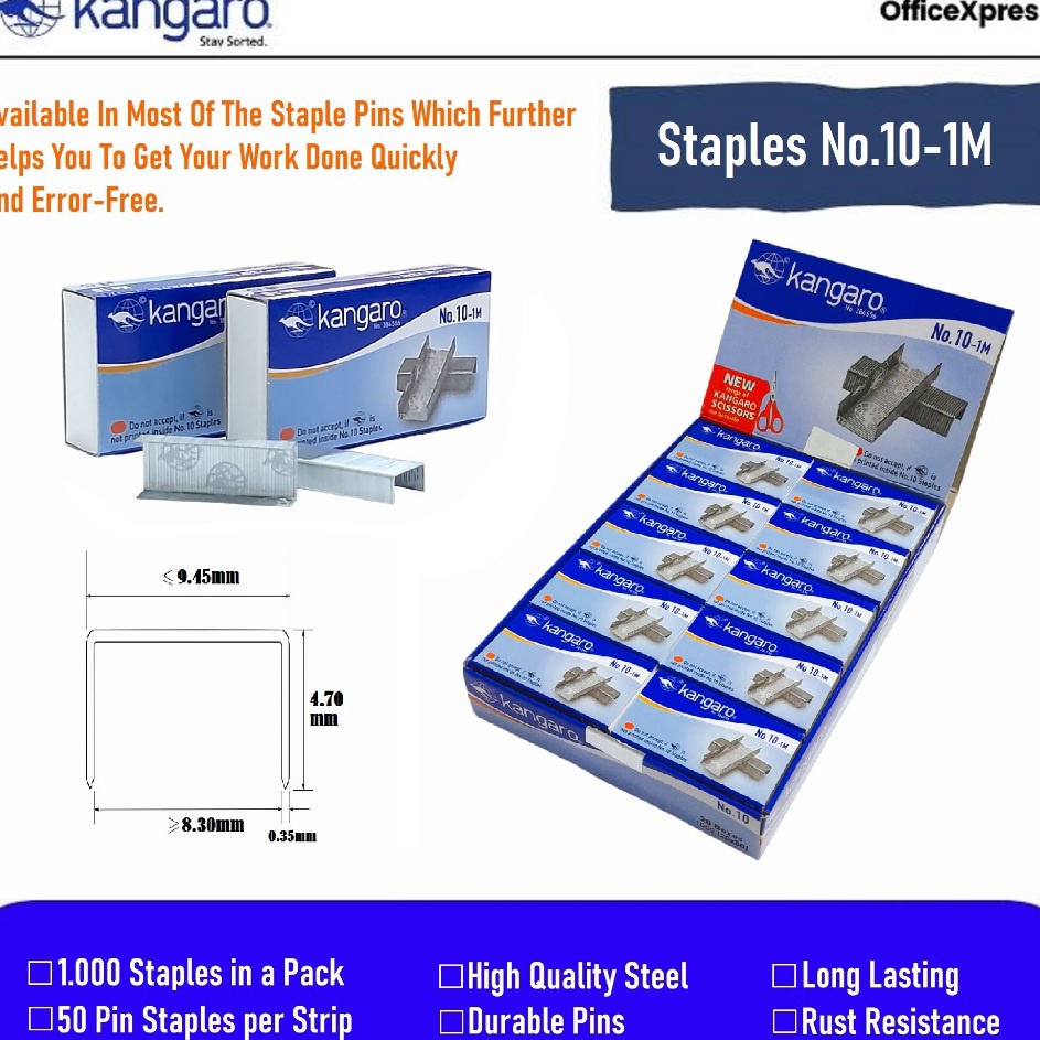 

KP8 Isi Hekter Isi Jepretan Isi Staples No3 Isi Stapler Isi Staples Kecil No 1 Kangaro