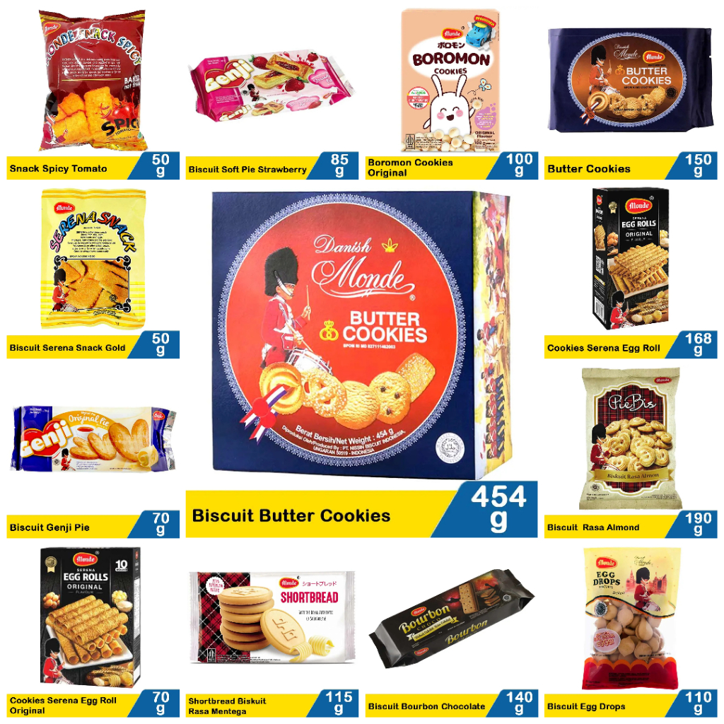 

pekanbaru / Monde / Genji Biskuit / Cookies varian kemasan size