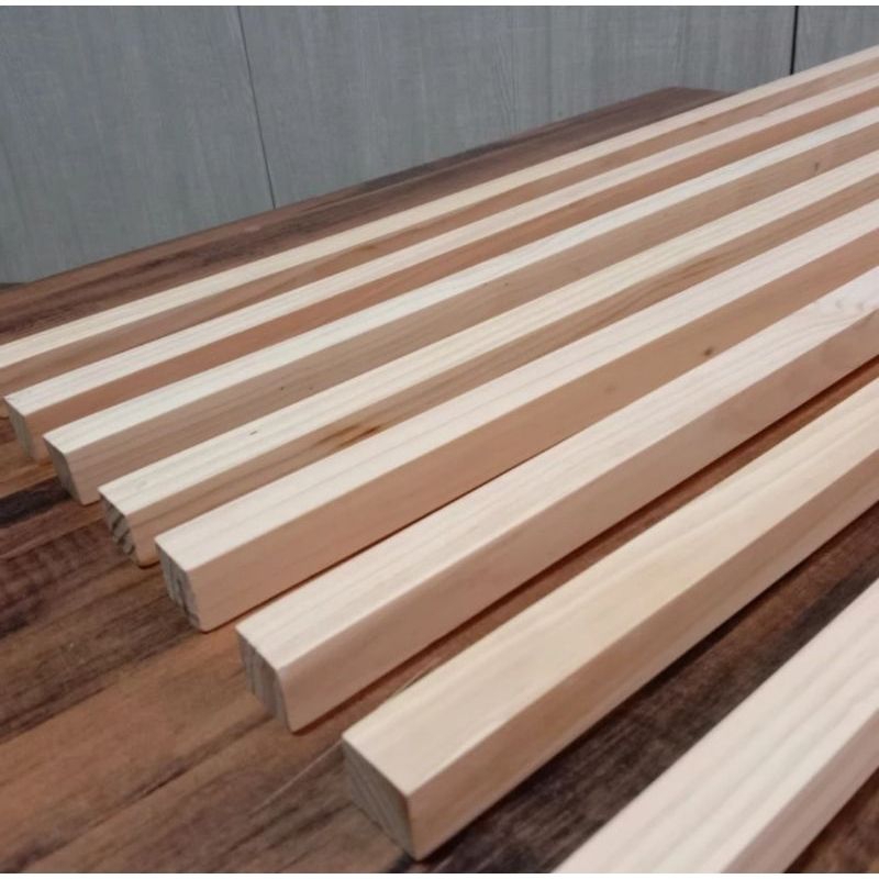 TERBARU KAYU LIS JATI 1,5X1,5CM  KAYU STICK JATI BELANDA SUDAH DI AMPLAS STICK KAYU LIST KAYU LIS PL