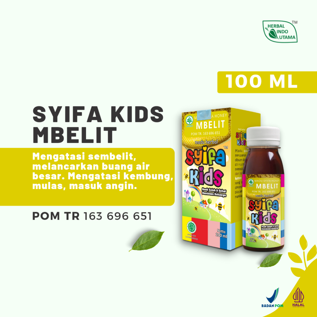 

SYIFA KIDS MBELIT Madu Herbal Anak Sembelit Herbal Indo Utama