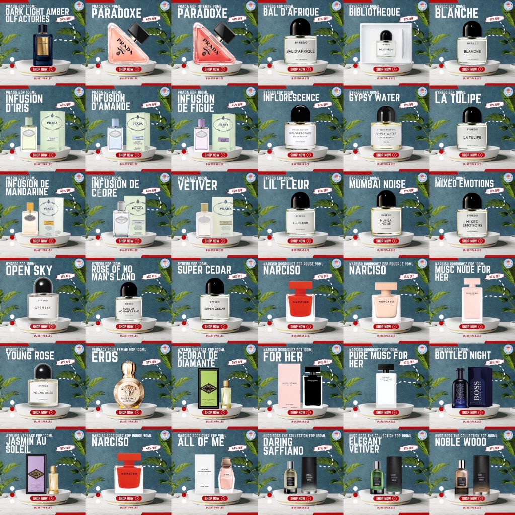 PO PERFUME ALL BRAND - Byredo, Carolina Herrera, Maison Margiela Replica, Le Labo, Burberry, Hugo Bo