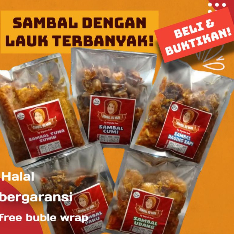 

Ekslusif disini Sambal oseng mercon bu mun cumiparuudangdagingtuna suwir 5 15 gram