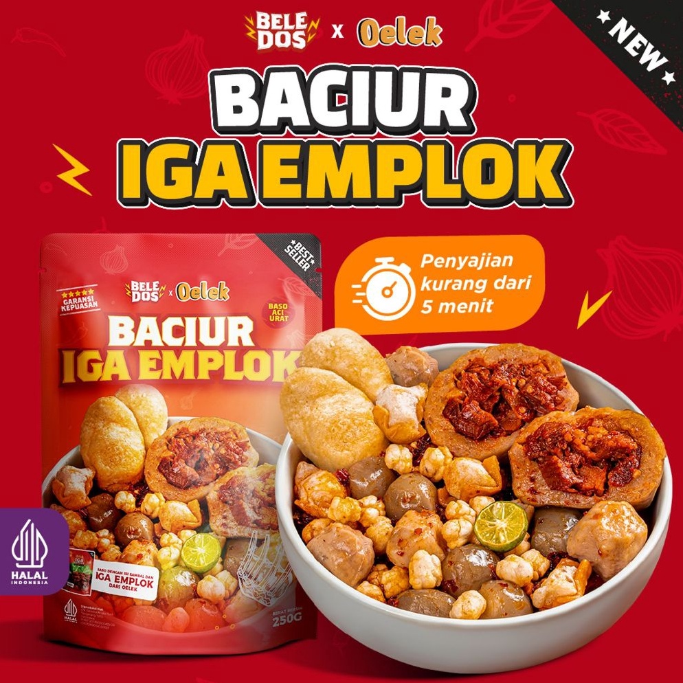 

Sedia Beledos Baciur Iga Emplok 25 Gram dengan Sambal Taichan